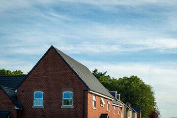Row of new built houses in england uk