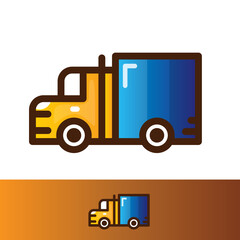 Colored truck icon logo vector design template