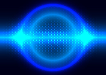 Futuristic pixel background. Technology circle and square pattern screen