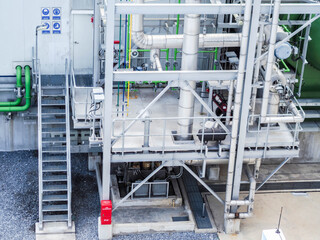 Piping and insulation of steam in boiler systems for industrial zone in Combined-Cycle Co-Generation Power Plant with closed up high