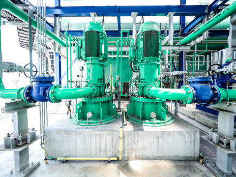 Pump and motor which popular to install with pipe in industrial such chemical, power plant, oil and gas.