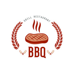 Fototapeta premium Bbq retro style Vector Logo