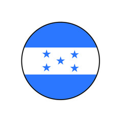 Honduras Circle Flag Vector Icon Button for North or Central American Island Concepts. 