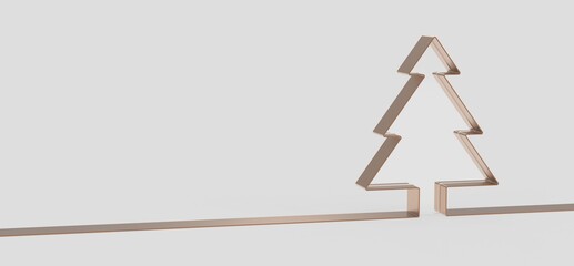 merry christmas card modern 3d minimal tree