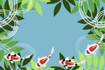 錦鯉の背景　長方形　植物