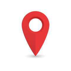 Location pin red icon isolated on white background. Flat illustration vector.