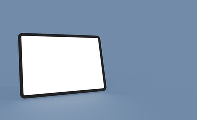 Tablet pc  computer with blank screen 3d