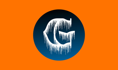 G melted letter logo. typography vector art