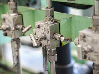 Block valve or manifold valve of pressure transmitter for apply in industrial zone at power plant.