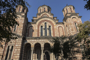 Fototapeta Church of St. Mark (Crkva Svetog Marka) - Serbian Orthodox church located in the Tasmajdan Park in Belgrade, Serbia. obraz