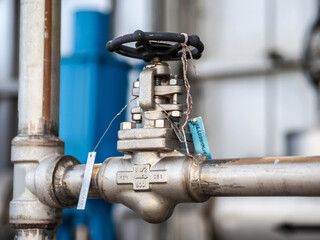 Manual valve for apply industrial zone which popular to install with tank, pipe, pump, and pond in Combined-Cycle Co-Generation Power Plant.