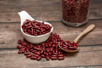 Obraz na płótnie Canvas Red bean seeds Organic Background