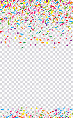 Orange Confetti Background Transparent Vector. Dot Fete Illustration. New Texture. Red Circle Fest Design. Green Festival.