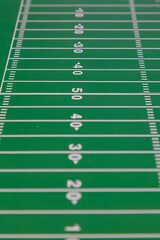 Football field with yard lines and numbers