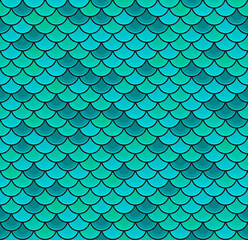 Fish Scales Blue Color Seamless Pattern. Vector © Sergei Sizkov