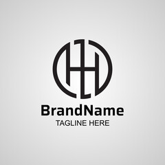 Circle letter H monogram logo design.