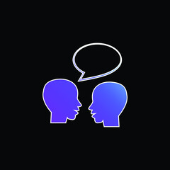 Bald Professors Talking blue gradient vector icon