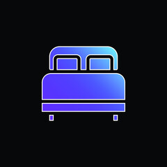 Bed blue gradient vector icon