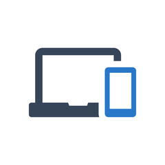 Laptop and phone icon vector graphic illustration