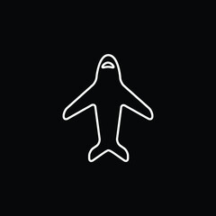 Airplane Ultrathin Outline blue gradient vector icon