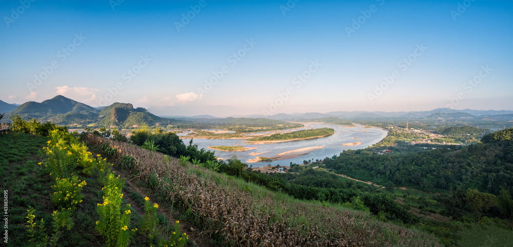 Wall mural Landscape of Mekong River on sunrise