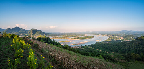 Landscape of Mekong River on sunrise
