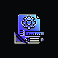 Blueprint blue gradient vector icon