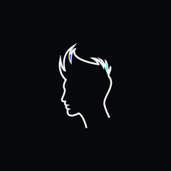 Boy Hair Outline blue gradient vector icon