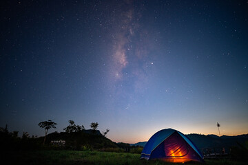 Fototapeta na wymiar Night sky with Milky Way galaxy