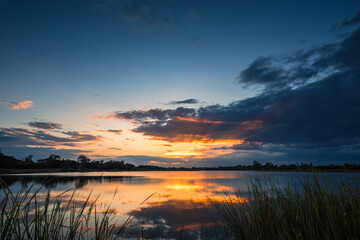 Fototapeta premium Beautiful cloud and sky on sunset landscape.