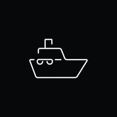 Boat Ultrathin Outline blue gradient vector icon