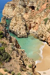 Cliffs and isolated beaches at Ponta da Piedade, Lagos, Algarve, Portugal