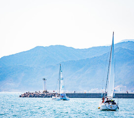 yacht in the sea