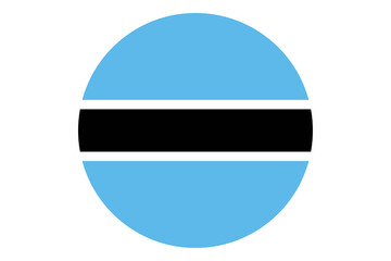 Circle flag vector of Botswana on white background.