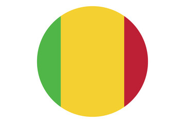 Fototapeta premium Circle flag vector of Mali on white background.
