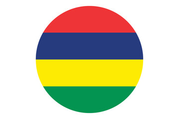 Circle flag vector of Mauritius on white background.
