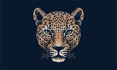 Amur leopard portrait on dark background