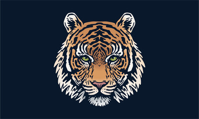 Sumatran tiger on dark background