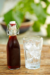Cold drinks and ice cups 