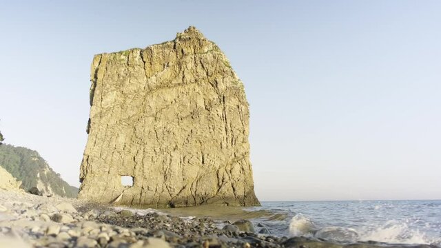 The famous natural monument, 'Sail Rock'. Located on the Black Sea coast near the town of Gelendzhik in the Krasnodar region.