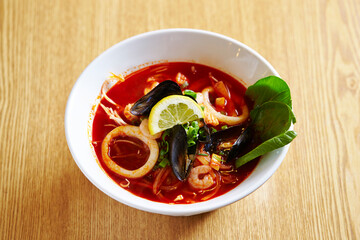 Vietnamese rice noodle ,spicy noodle dish 