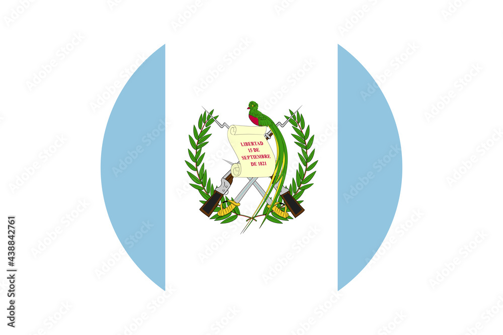 Wall mural circle flag vector of guatemala on white background.