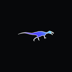 Baryonyx Dinosaur Shape blue gradient vector icon
