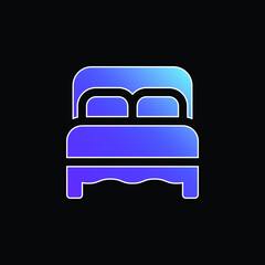 Bed blue gradient vector icon