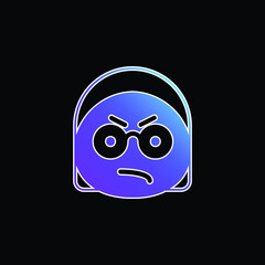 Angry blue gradient vector icon