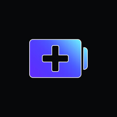Battery With Plus Sign blue gradient vector icon