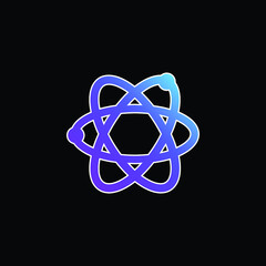 Atom blue gradient vector icon