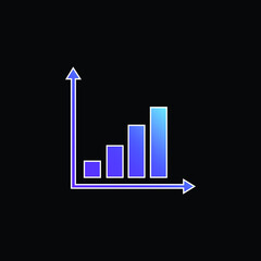 Bars Chart blue gradient vector icon