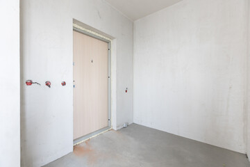 interior of the apartment without decoration in gray colors