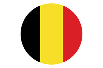 Circle flag vector of Belgium on white background.